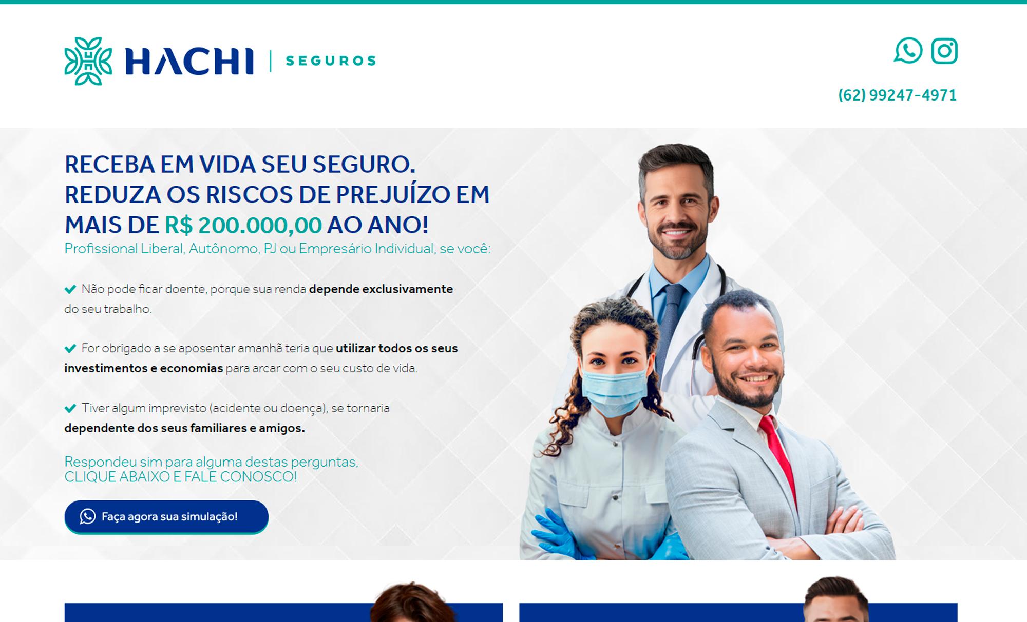 Desenvolvimento de Site Hachi Seguros - AsWeb