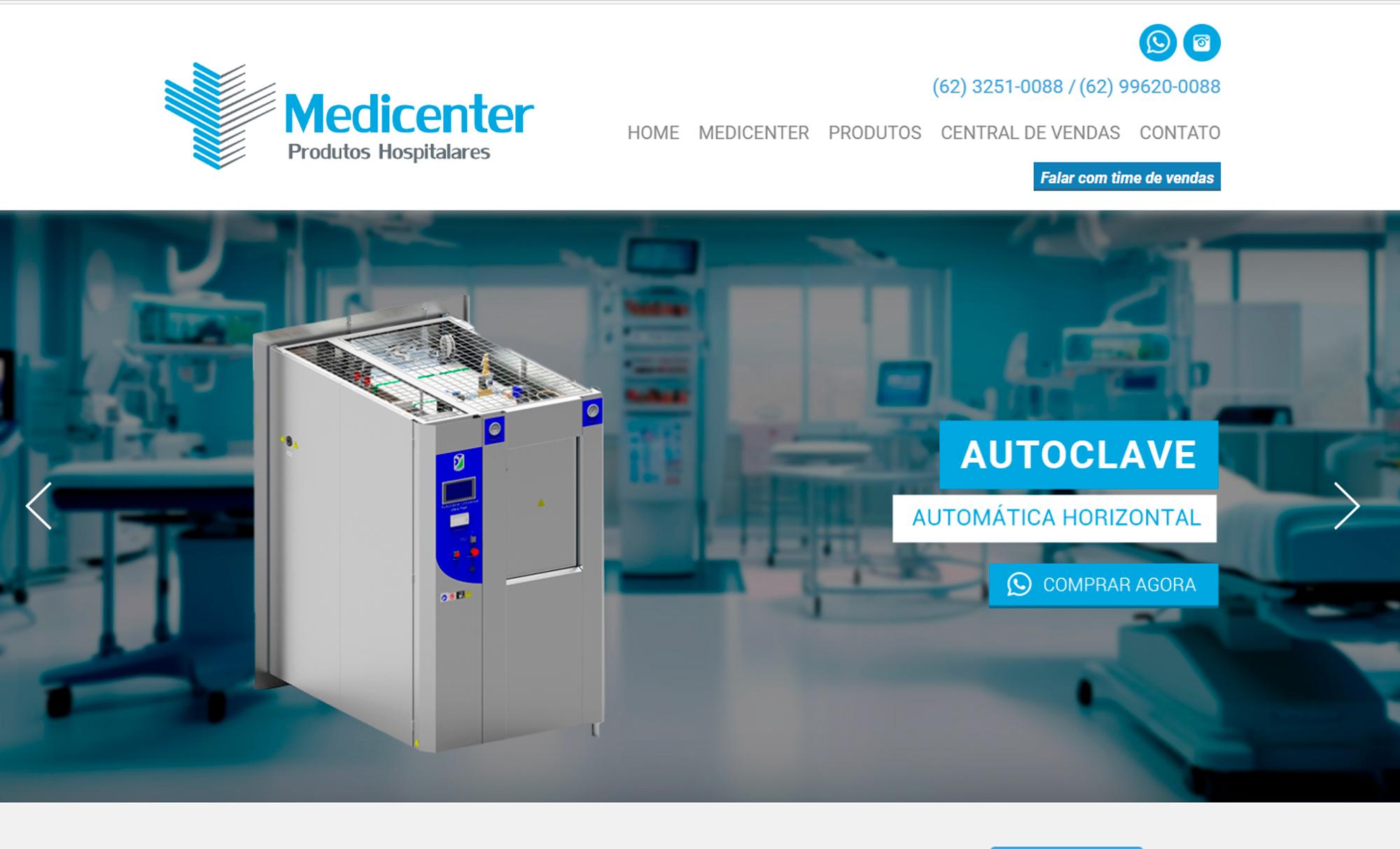 Desenvolvimento de Site Medicenter Produtos Hospitalares - AsWeb