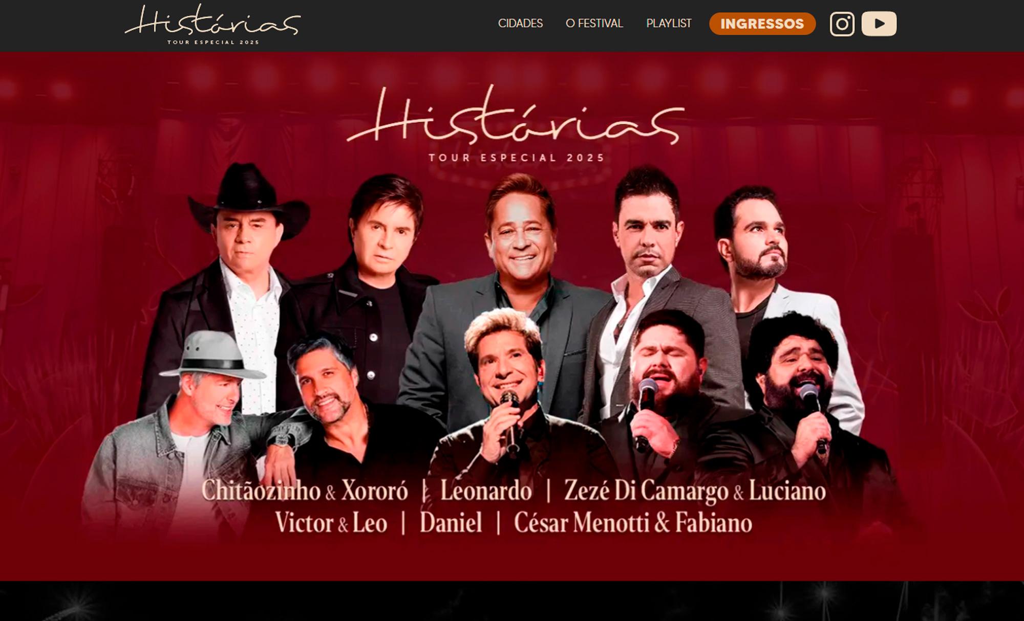 Histórias - Show do Século - Cliente AsWEb