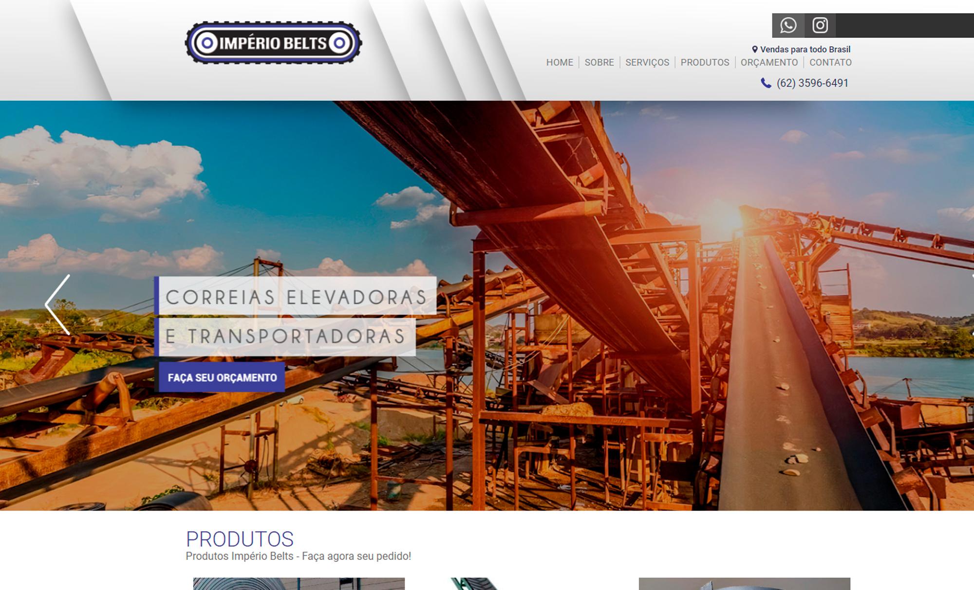 Desenvolvimento de Site Império Belts - AsWeb