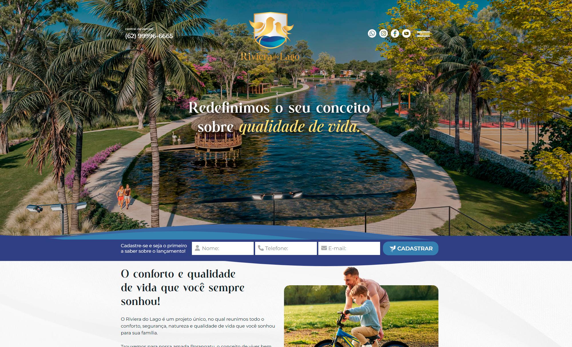 Desenvolvimento de Site Riviera do Lago Condomínio - AsWeb