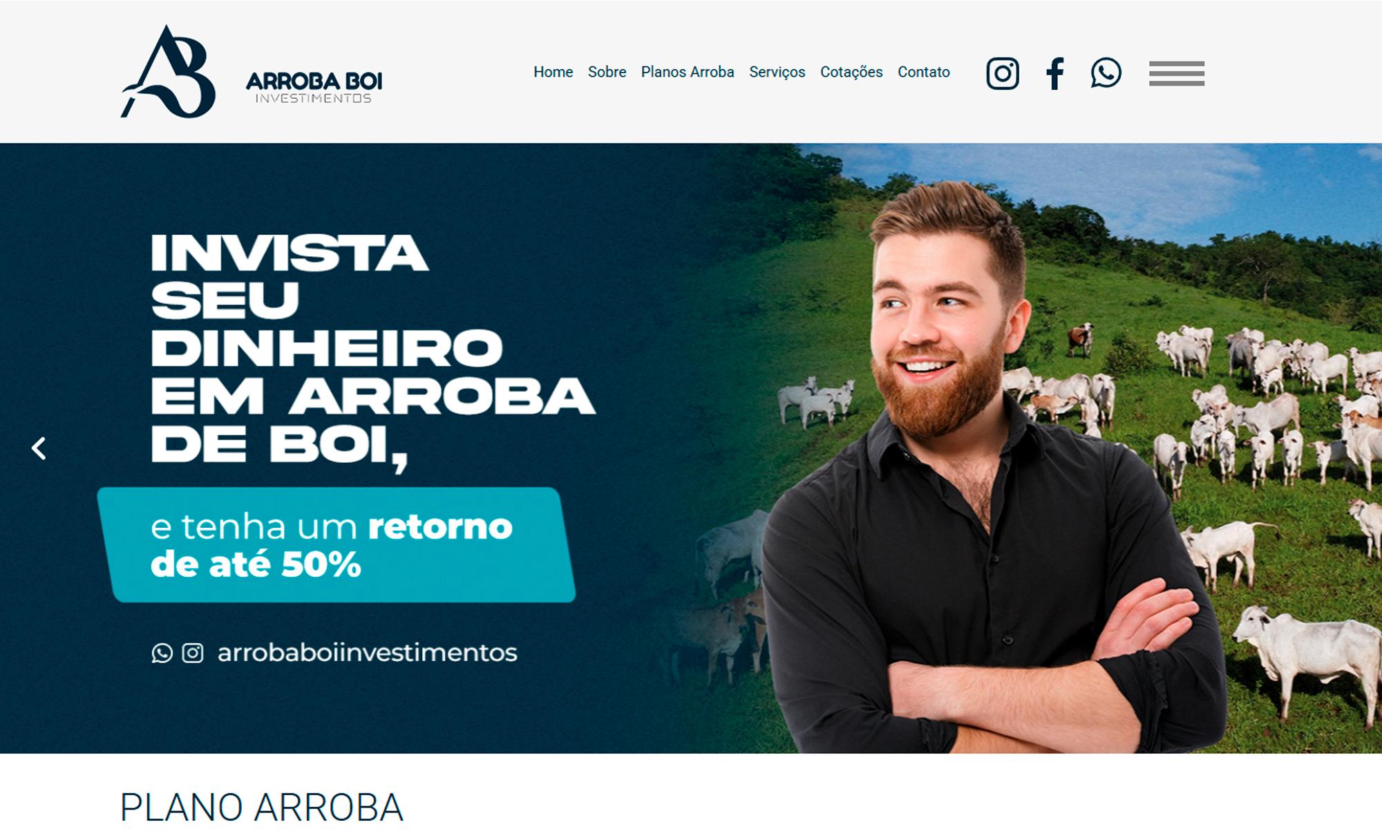 Arroba Boi Investimentos - Cliente AsWEb