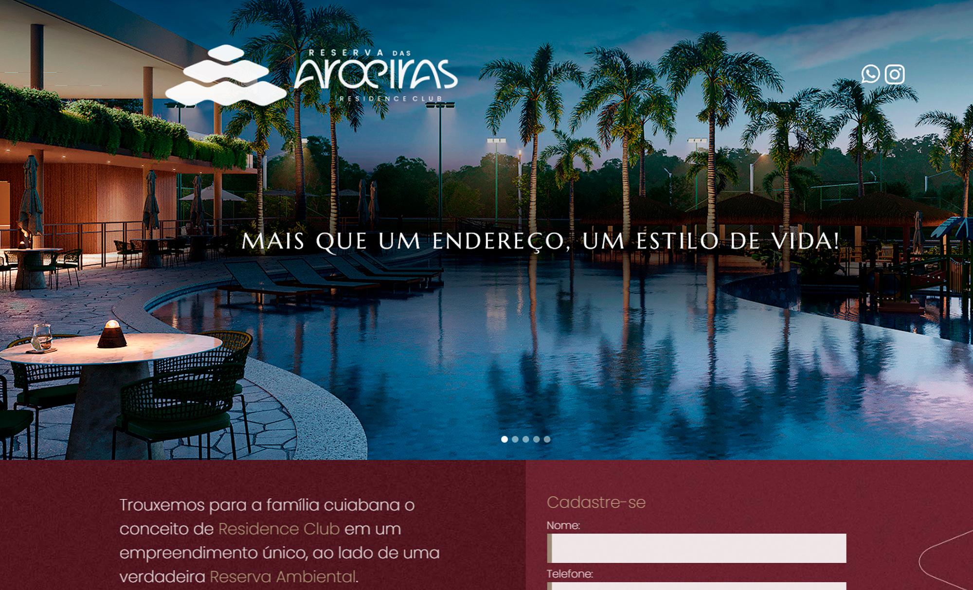 Desenvolvimento de Site Reserva das Aroeiras - AsWeb