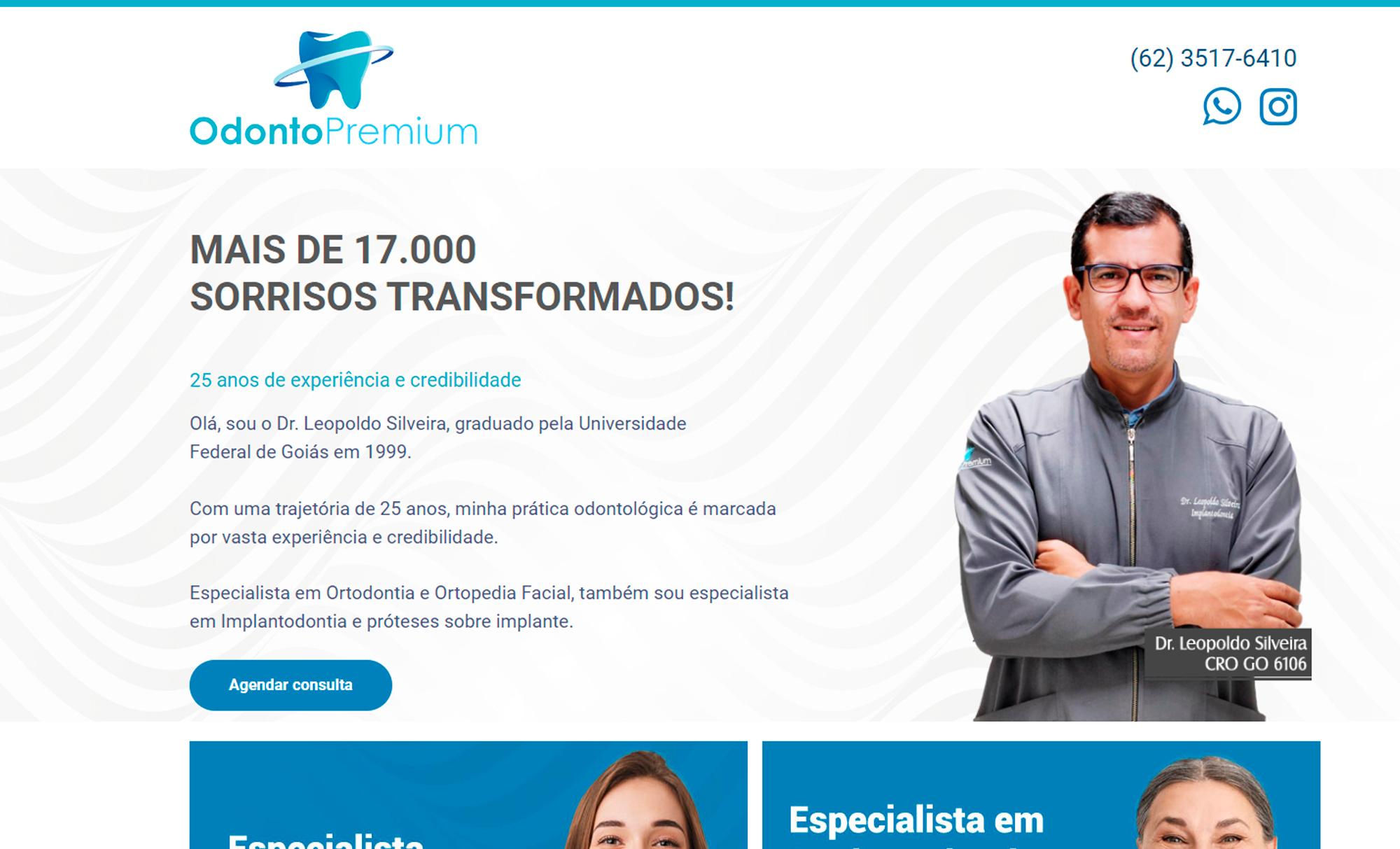 Desenvolvimento de Site Odonto Premium - AsWeb